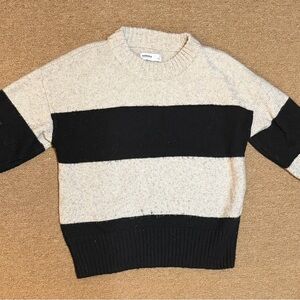 Sonoma Black and Cream Striped Sweater